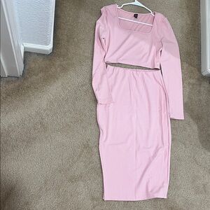 Shein Pink Women's Skirt Set